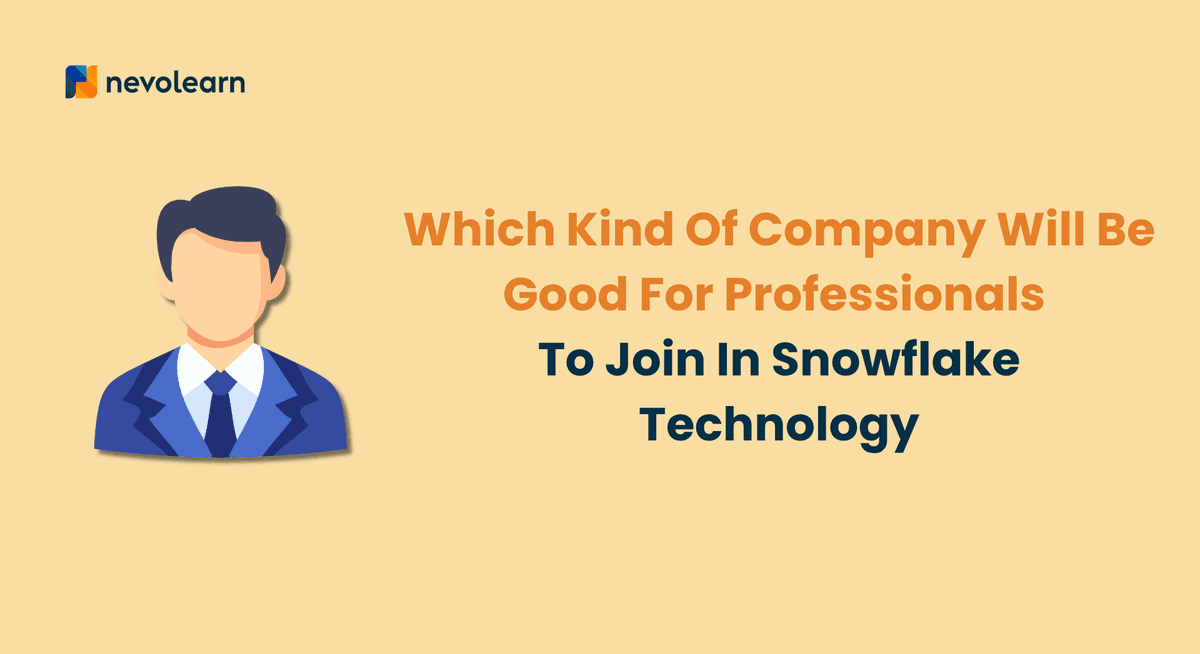 Which Kind Of Company Will Be Good For Professionals To Join In Snowflake Technology